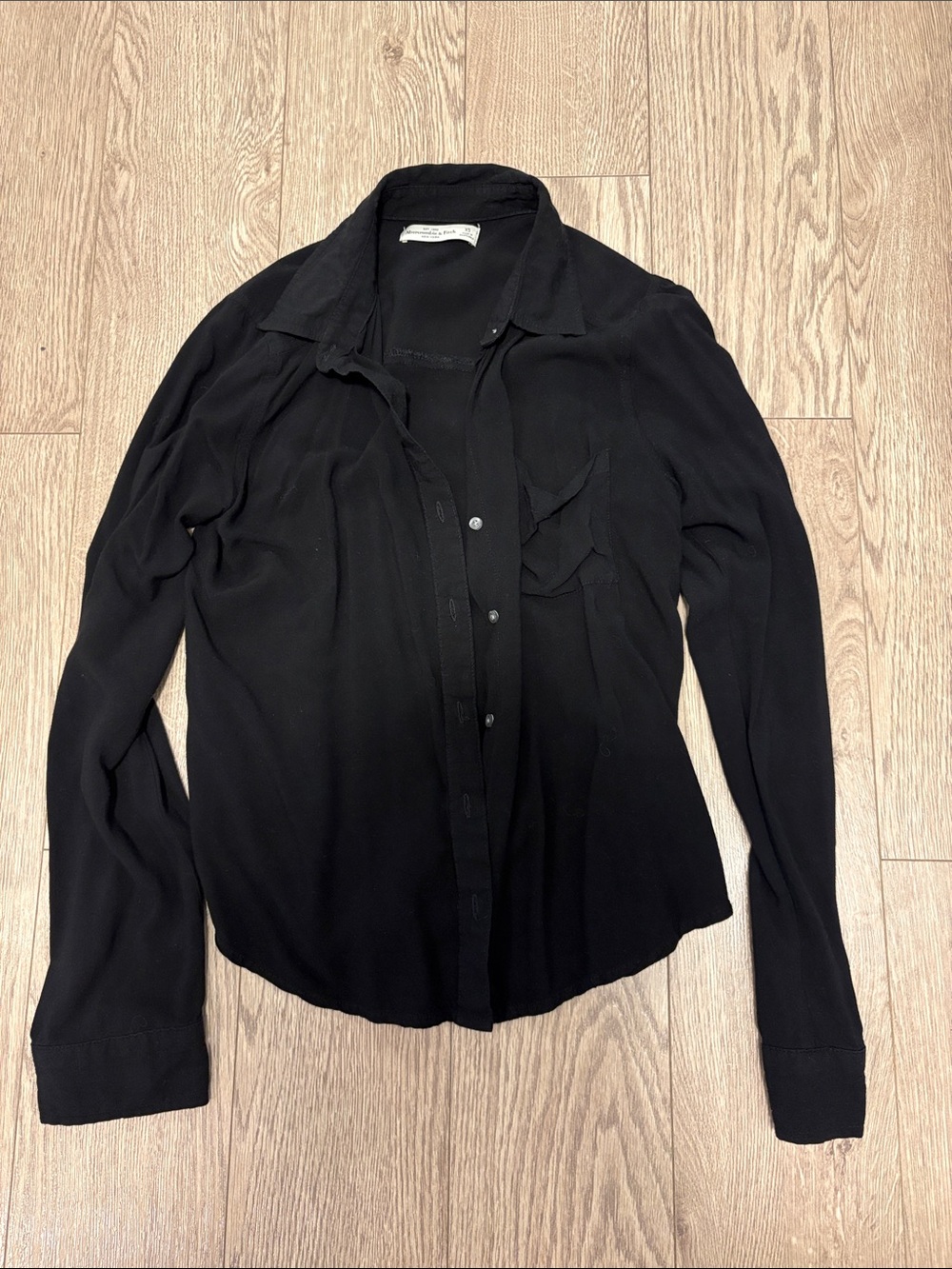 A&F Black Women's Button-Up Shirt